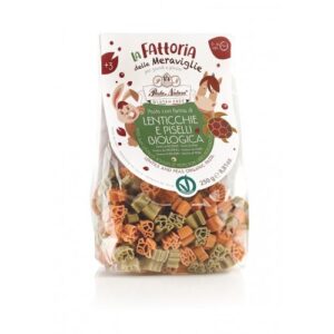 Paste cu faina de linte rosie si mazare verde fara gluten pentru copii, eco 250g Pasta Natura