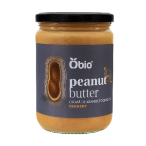 Crema de arahide crunchy bio, 500g - Obio
