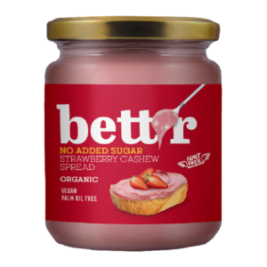 Crema tartinabila de caju si capsuni bio 250g Bettr fara zahar adaugat