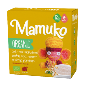 Porridge din 5 cereale ovaz, hrisca, orz, spelta si secara bio, 6+ luni, 200g Mamuko