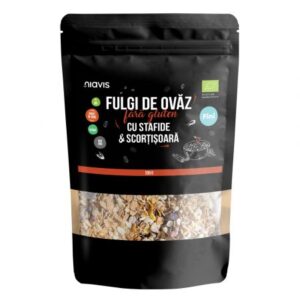 Fulgi de Ovaz Fini Fara Gluten cu Stafide si Scortisoara Ecologici/Bio 200g